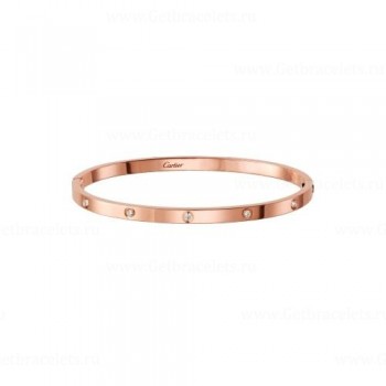 Copy Cartier Love Bracelet SM with 10 Diamonds Pink Gold B6047917