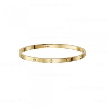Copy Cartier Love Bracelet SM with 10 Diamonds Yellow Gold B6047817
