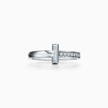 2021 Tiffany Single Side Diamonds High End Tiffany T Rose Gold T1 Ring Celebrity Style