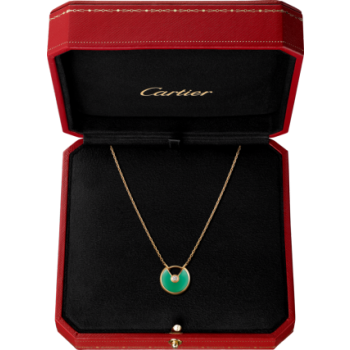 Amulette de Cartier Chrysoprase Diamond Necklack in Yellow Gold, White Gold and Pink Gold