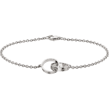 Replica Cariter Love Bracelet White Gold Double Ring B6027200