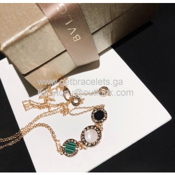 Button Necklace Double Chain Rose Gold Knockoff