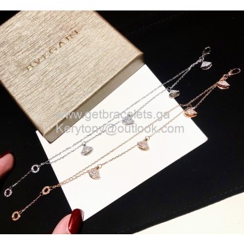 Divas Dream Double Chain Bracelet 4 Motifs with Full Diamonds Rose Gold And White Gold Replica