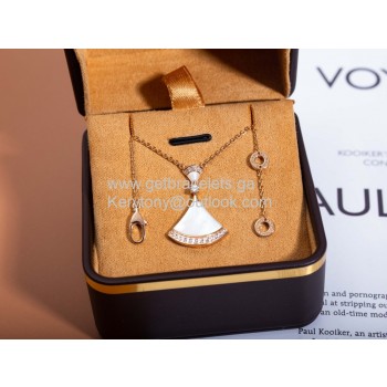 Divas Dream Necklace with Mother of pearl and Pave Diamodns Rose Gold 1:1 Replica
