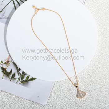 Divas Dream Necklace with Pave Diamonds Rose Gold Perfect Replica