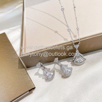 Divas Dream Openwork Elements Earrings With Diamonds White Gold Copy