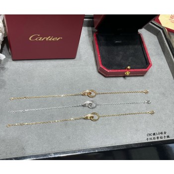Cartier Double Ring Love Bracelet with Diamonds White Gold/Yellow Gold/Rose Gold