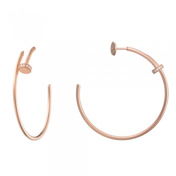 Replica Cartier Juste Un Clou Earring 18K Pink Gold With 28 Diamonds B8301212