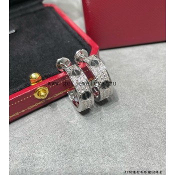 Cartier Love Earrings Diamond-Paved Wiht Black Ceramic White Gold