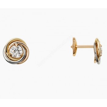 Best Gift Replica Cartier Trinity Earrings White Gold/Yellow Gold/Rose Gold with 2 Diamonds B8045300 Best