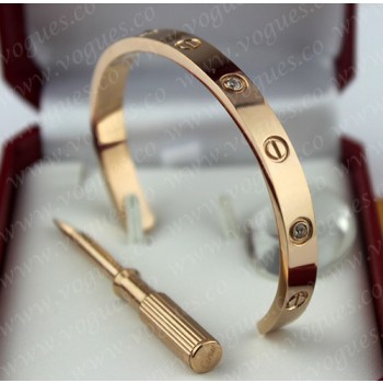 Cartier Semi-Open Love Bracelet Pink Gold 4 Diamonds