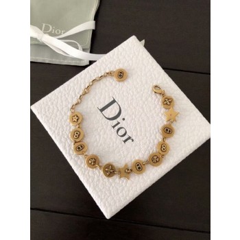 Christian Dior Amulettes Damour Round-Star Charm Female Vintage Brass Bracelet In UK Replica B0902AMUMT_D907