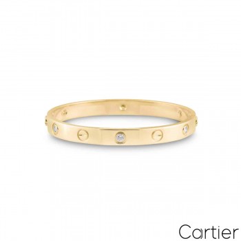 Imitation Cartier Men and Women Yellow Gold Love Bracelet 4 Diamonds B6035916 (New Version C Prevent Screws Fall Out)