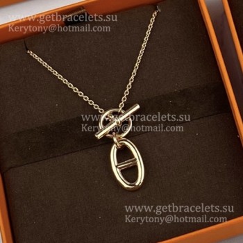 High Quality Hermes Chaine DAncre Chain Pendant Necklace in Rose Gold