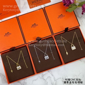 High End Hermes Constance Amulette Necklace With Diamonds Silver/Yellow Gold/Rose Gold
