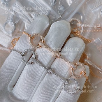 Hermes Filet DOr Bracelet With 201 Diamonds Rose Gold/White Gold For Women UK Sale Online