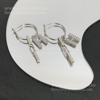 Worthy Hermes Women H LOGO Sterling Silver Earrings With Diamonds