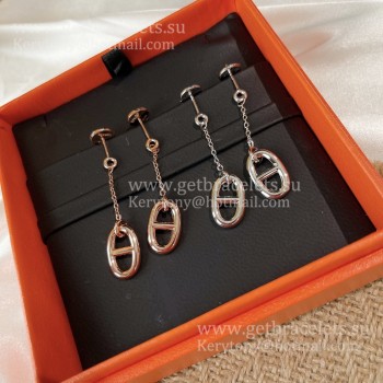 Womens Latest Style Hermes Farandole Earrings Rose Gold/White Gold