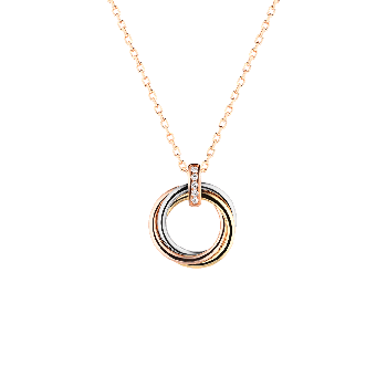 Morden Style Christmas Cartier Trinity Necklace White Gold/Yellow Gold/Rose Gold with Diamonds B7058700 Replica