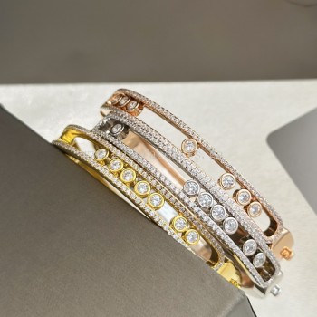 Messika Move Romane Bangle With Pave Diamonds Yellow Gold/White Gold/Rose Gold