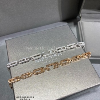 Messika Move Uno Multi Bracelet WIth Pave Diamonds White Gold/Rose Gold