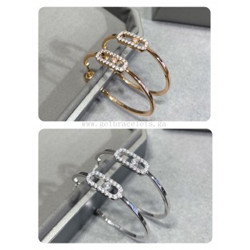 Messika Move Uno Small Hoop Earrings For Her Diamond Earrings White Gold/Rose Gold