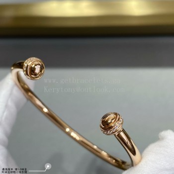 Piaget Possession Open Bangle Bracelet Rose Gold With Diamonds