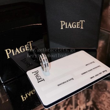 Piaget Possession Ring with Three-row of Diamonds White Gold