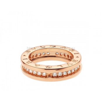 B.zero1 1-Band Rose Gold Ring with Pave Diamonds