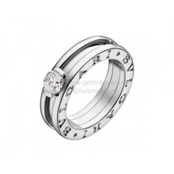 B.zero1 1-band White Gold Solitaire Ring with Brilliant cut Diamond