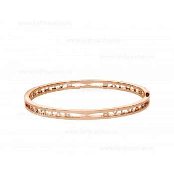 B.zero1 18kt Rose Gold Bangle Bracelet with Logo on the Spiral