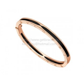 B.zero1 Bangle Bracelet in Rose Gold and Black Cermet