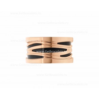 B.zero1 Design Legend 4-Band Ring in 18kt Rose Gold and Black Ceramic