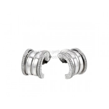 B.zero1 Earrings in White Gold and Pave Diamonds