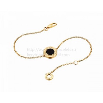 Bracelet in Yellow Gold with Onyx