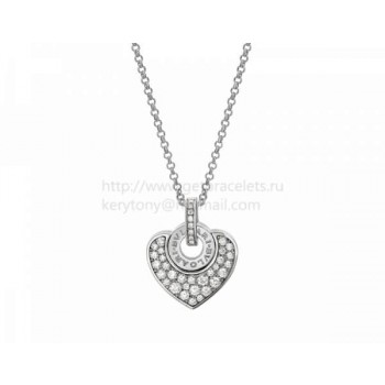 Cheap Cuore Pendant in White Gold with Pave Diamonds