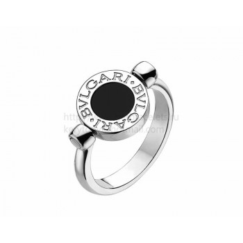 Cheap Flip White Gold Ring with Black Onyx and Pave Diamonds