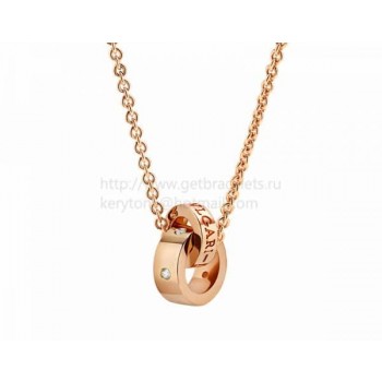 necklace with Pendant in Rose Gold with 5 Diamond