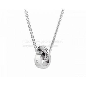 Cheap necklace with Pendant in White Gold with 5 Diamond