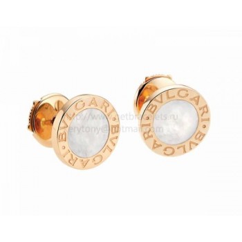 Small Rose Gold Stud Earrings with Mother of Pearl