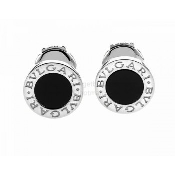 Cheap White Gold Stud Earrings with Black Onyx