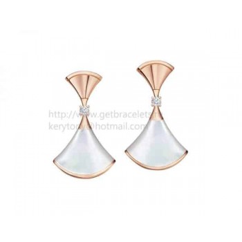 DIVAS Dream Earrings Rose Gold with Mother of Pearl and Diamonds