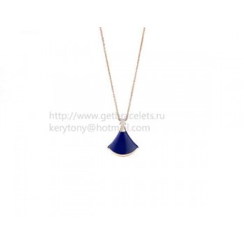 Divas Dream Necklace in Rose Gold with Lapis Lazuli and Diamond