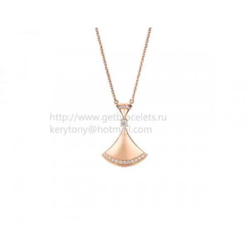 Divas Dream Necklace Rose With Pave Diamonds