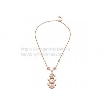 Divas Dream Rose Gold Necklace with Pave Diamonds