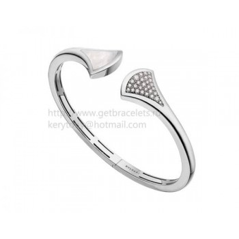 DIVAS Dream White Gold Bracelet with Mother of Pearl and Pave Diamonds