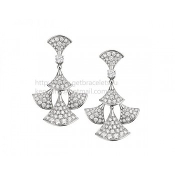 DIVAS Dream White Gold Earrings with Pave Diamonds