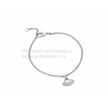 DIVAS Dream White Gold Openwork Bracelet with White Gold Pendant Set with Pave Diamonds