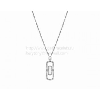 Parentesi White Gold Necklace with Full Pave Diamonds
