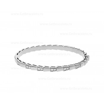 Serpenti Viper 18K White Gold Bracelet set with Demi-Pave Diamonds